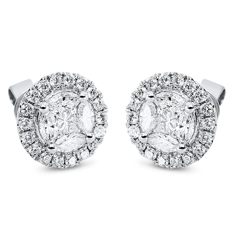 Серьги-гвоздики 18 кт WG