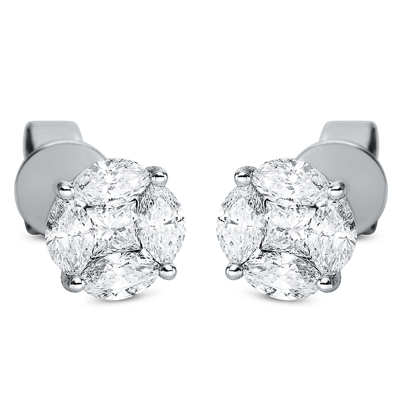 Серьги-гвоздики 18 кт WG