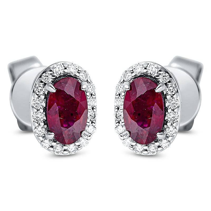 Ear studs 4 prongs 18 kt white gold