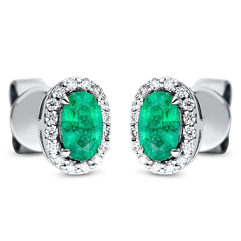 Ear studs 4 prongs 18 kt white gold