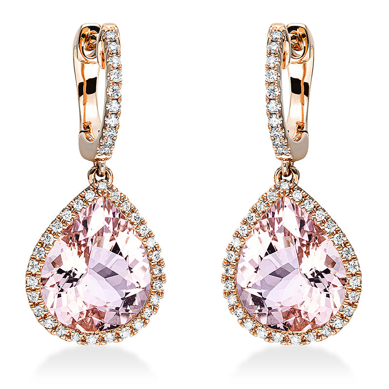 Earrings 3 prongs 18 kt