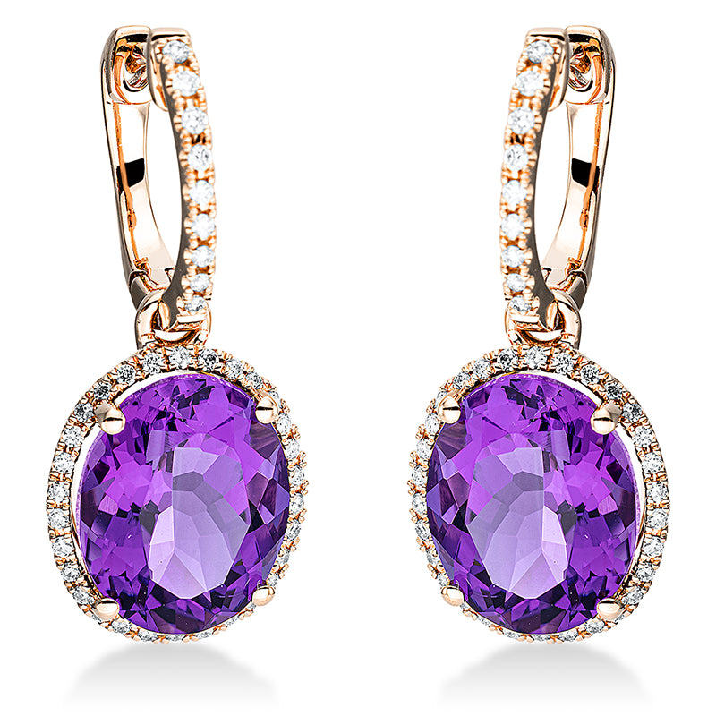 Earrings 4 prongs 18 kt