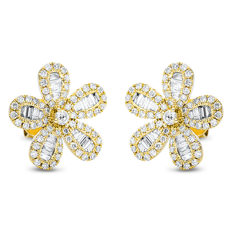 Серьги-гвоздики 18-каратное золото