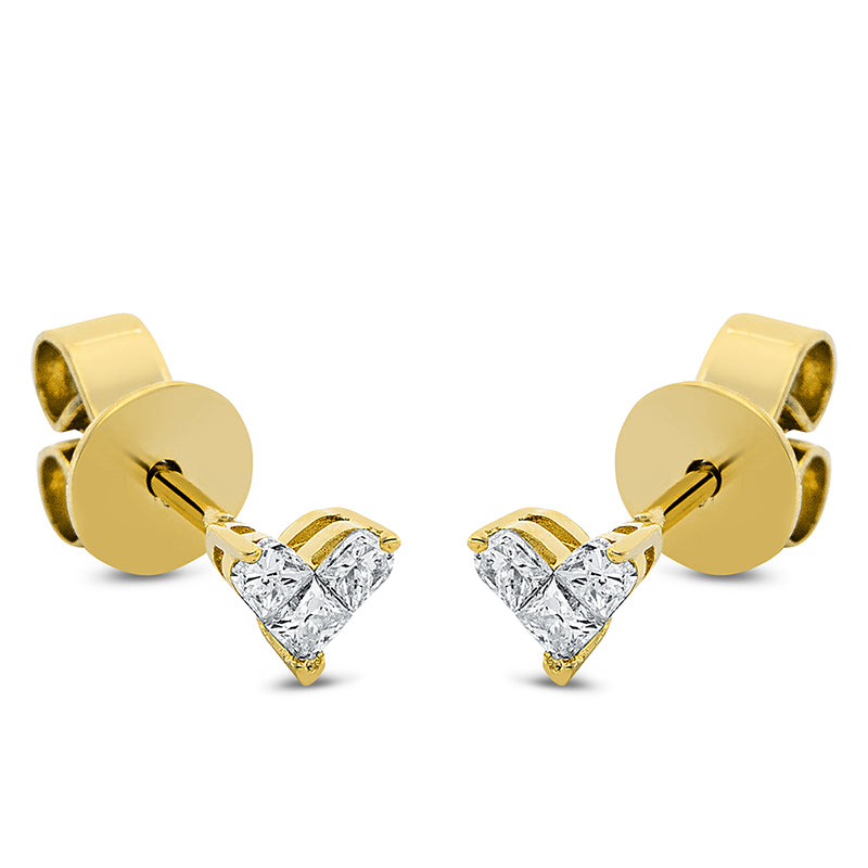 Ear studs 18 kt GG heart