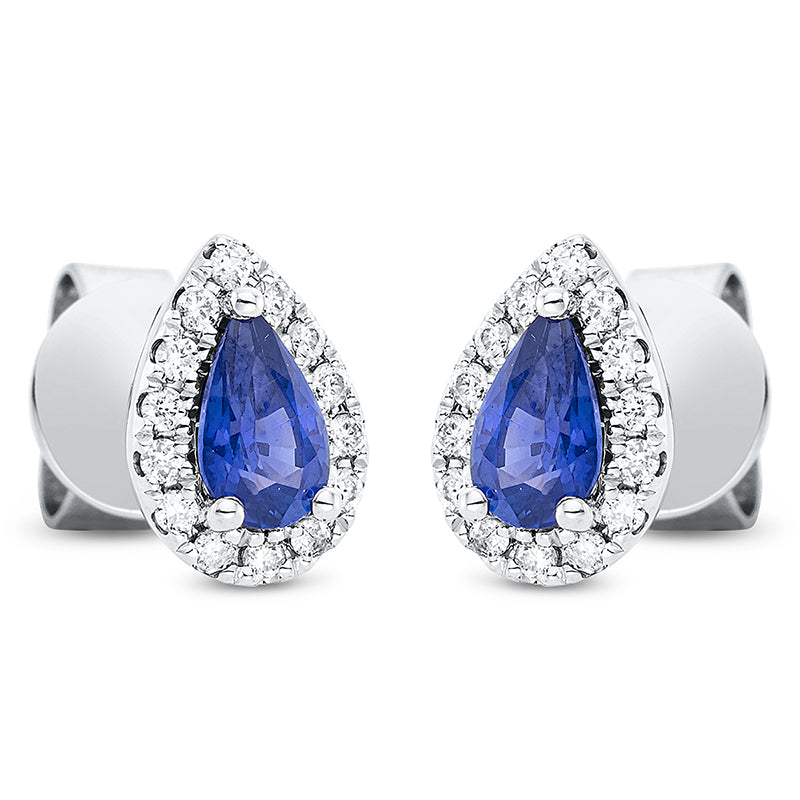 Ear studs 3 prongs 18 kt white gold