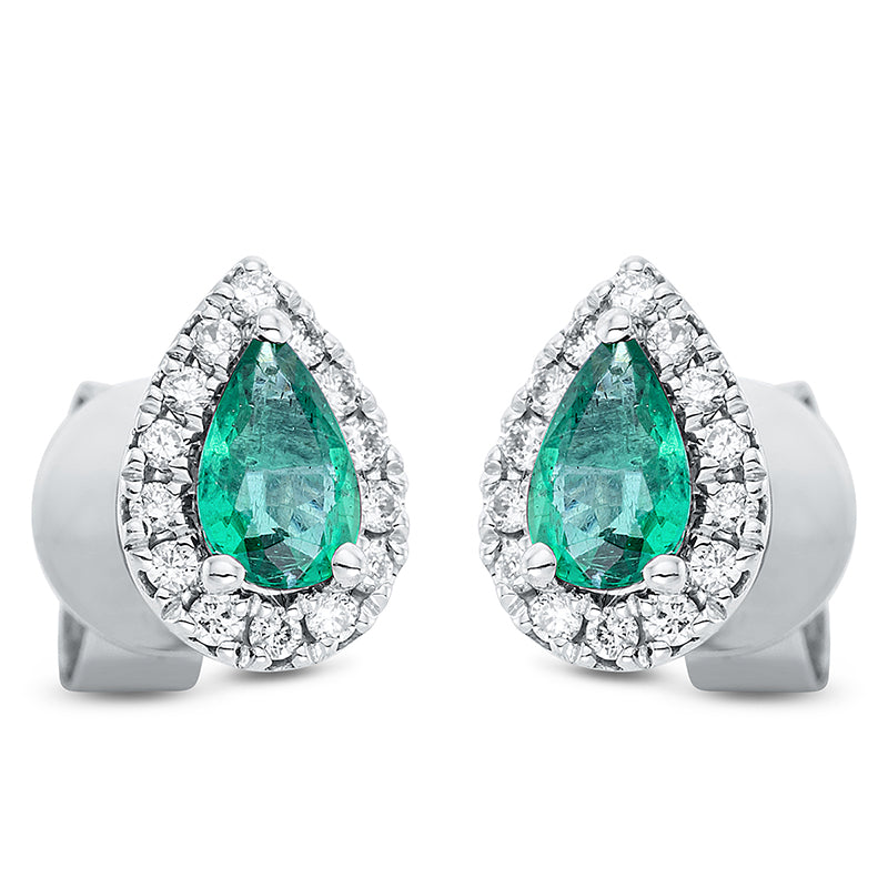 Ear studs 3 prongs 18 kt white gold