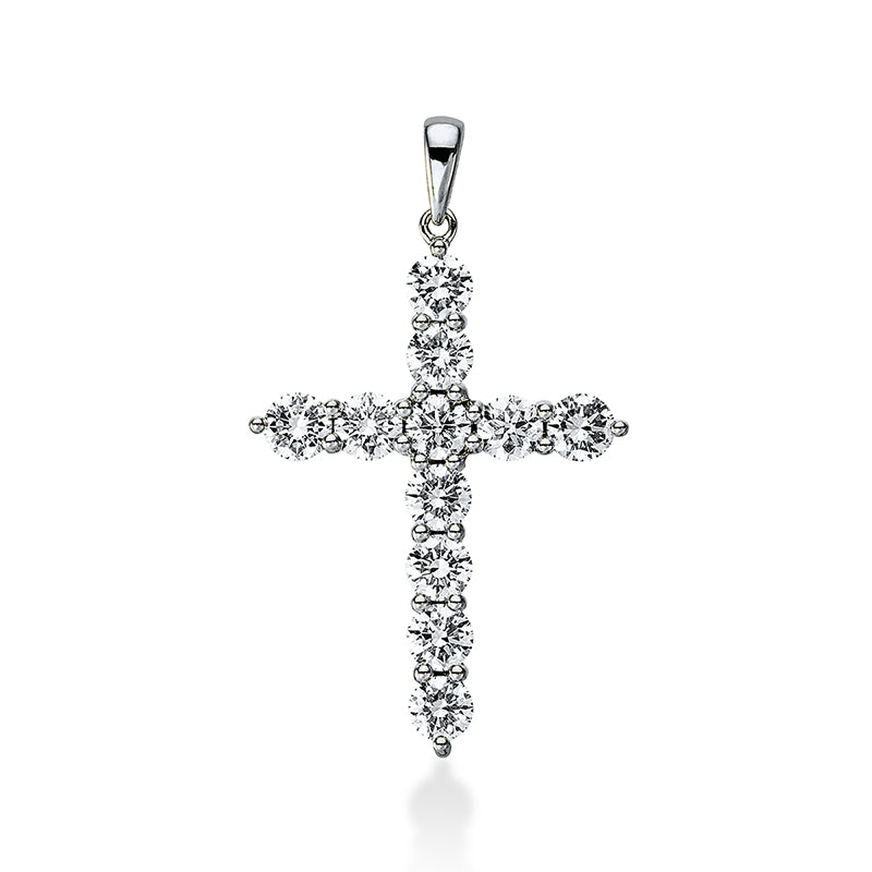 Подвеска в виде креста WG 18 карат с ушком