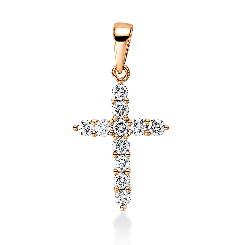 Pendant 18 kt rose gold cross, with eyelet
