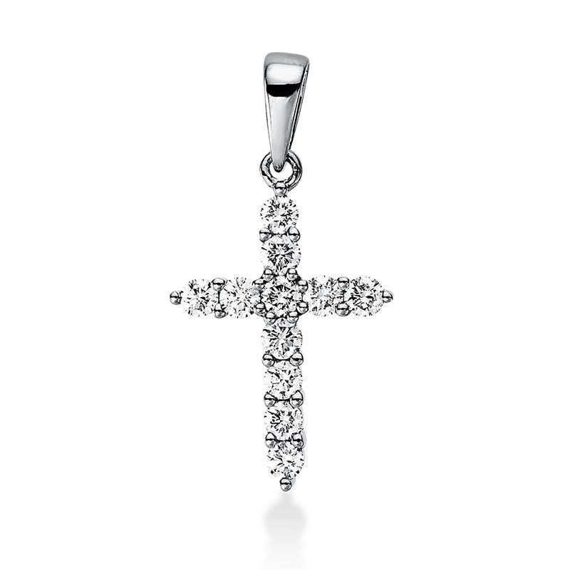 Подвеска в виде креста WG 18 карат с ушком