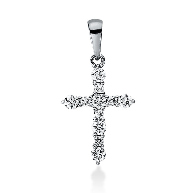 Подвеска в виде креста WG 18 карат с ушком