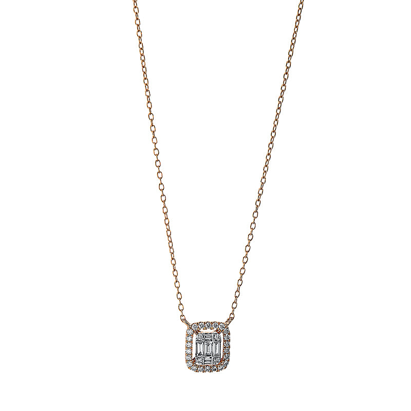 Necklace 18 kt RG+WG, with CÖ 38 cm + 40 cm