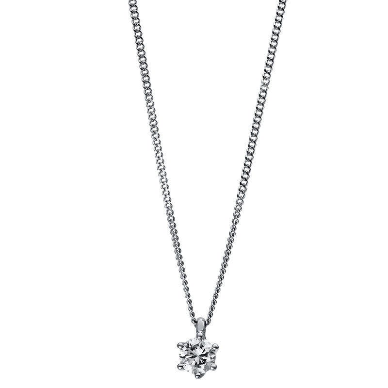 Collier 6er-Krappe 18 kt WG+P950