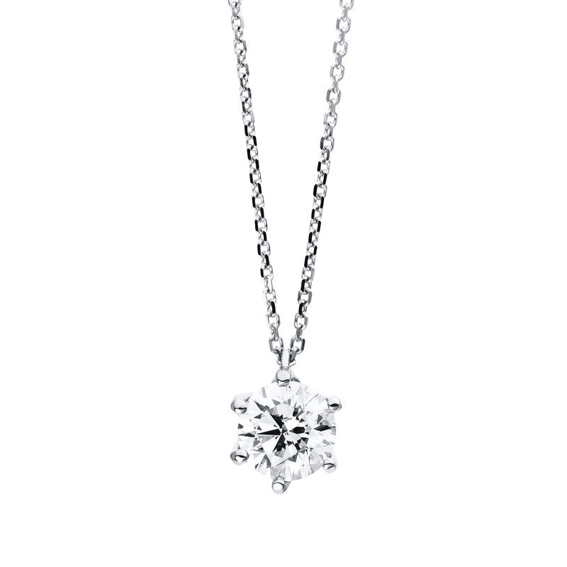 Necklace 6 prongs 18 kt WG, with ZÖ 42 cm, GIA6332022288