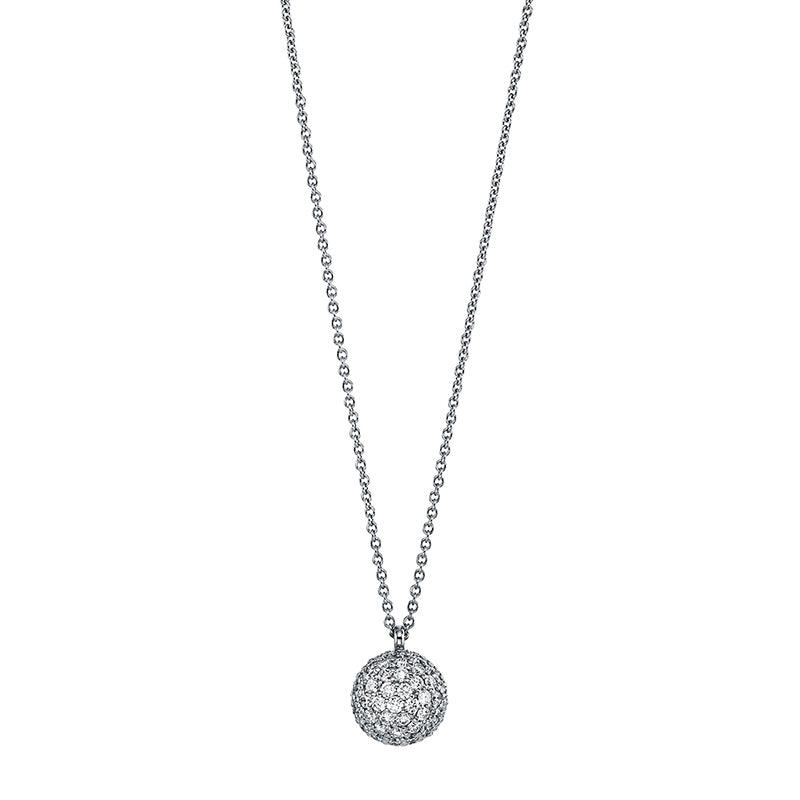 Collier 18 kt WG Kugel, mit Öse