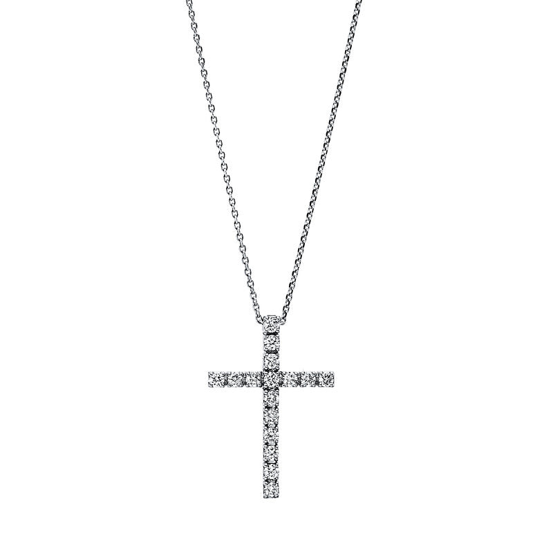 Ожерелье 18 карат WG крест