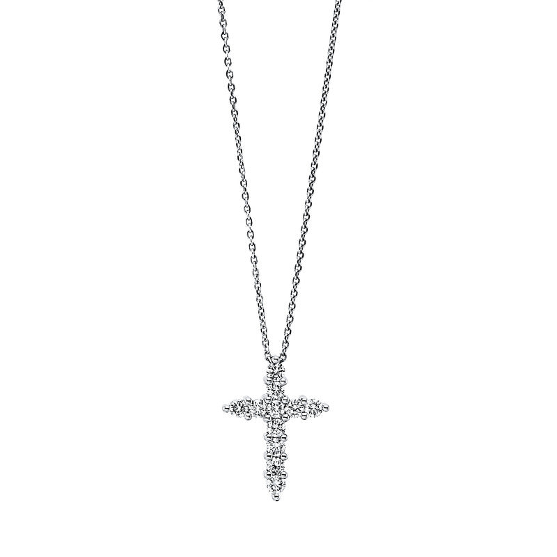 Collier 18 kt WG kreuz
