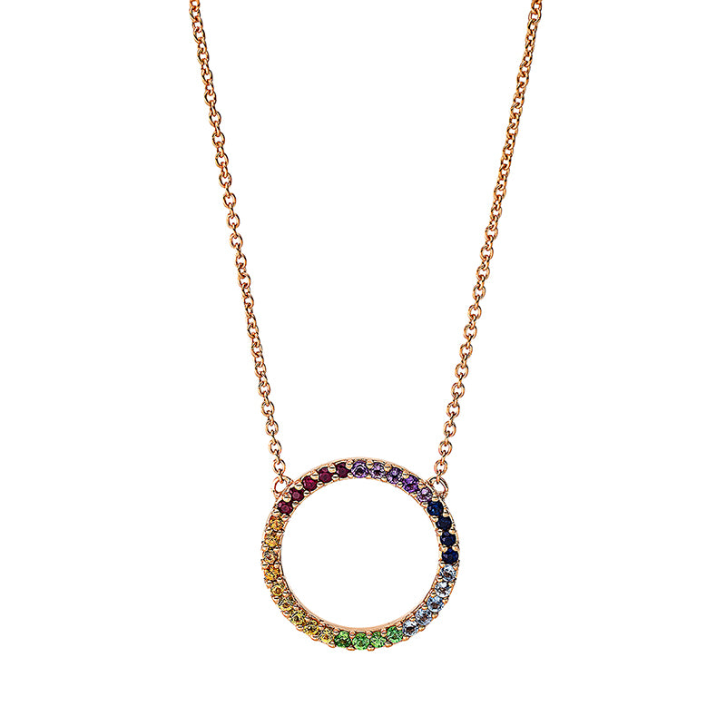 Necklace 18 kt RG circle, with ZÖ 42 cm