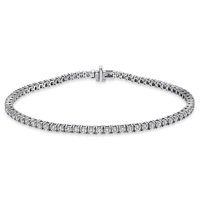 Bracelet 4 prongs 18 kt white gold