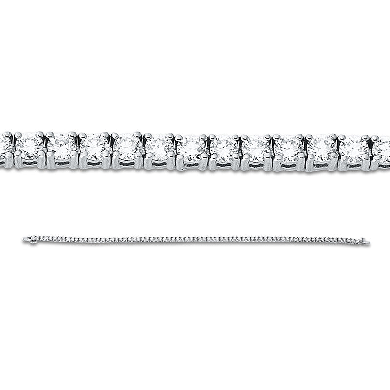 Bracelet 4 prongs 18 kt white gold