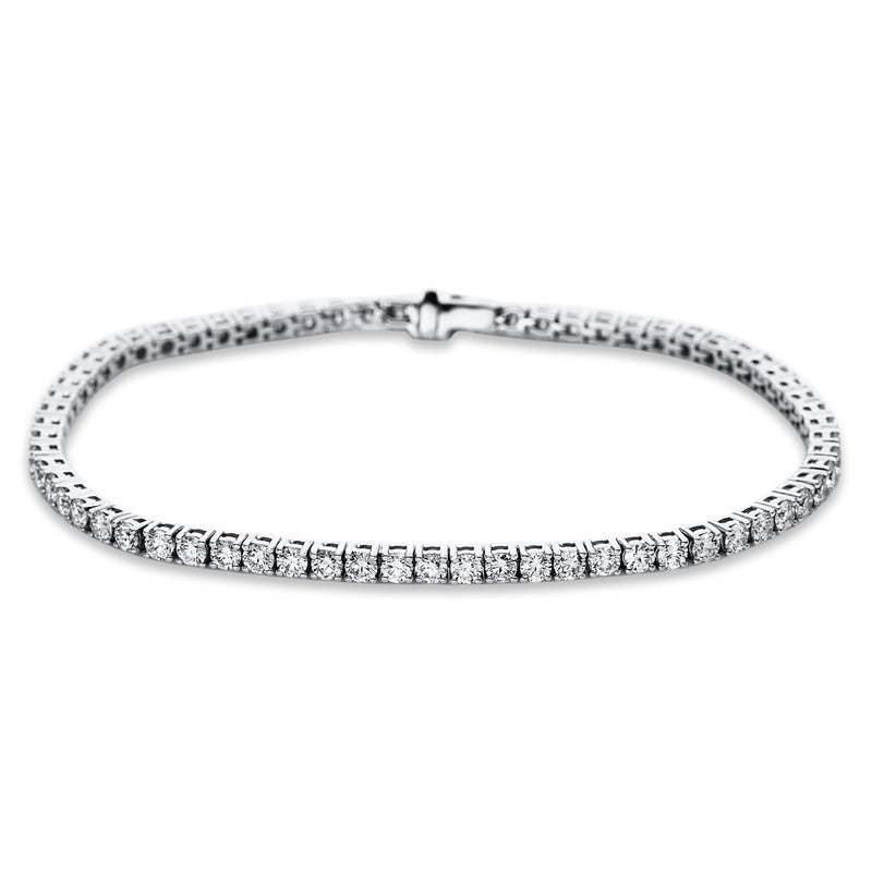 Bracelet 4 prongs 18 kt white gold