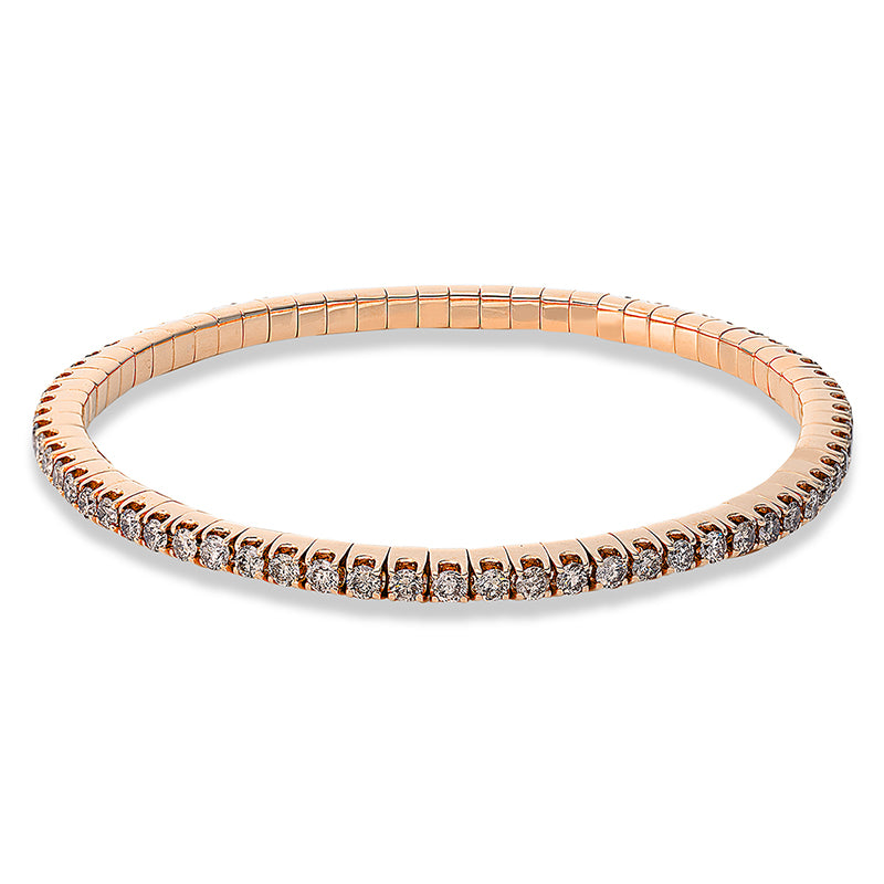 Браслет с 4 зубцами, розовое золото 18 карат, гибкая лента, регулируемая