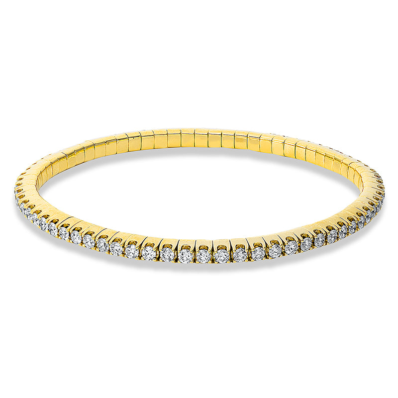 Браслет с 4 зубцами, золото 18 карат, гибкая лента, регулируемая