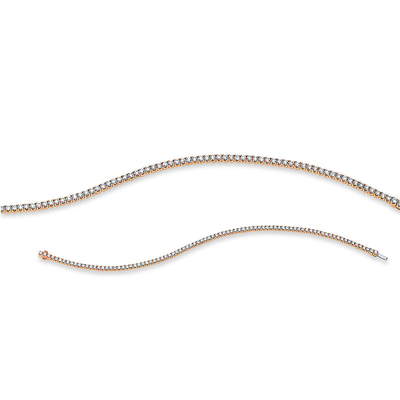 Bracelet with 4 prongs, 18 kt rose gold, with American lock