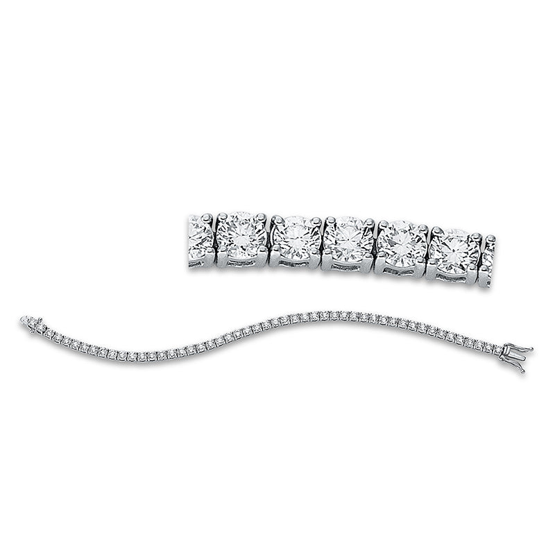 Bracelet 4 prongs 18 kt white gold