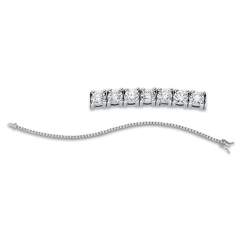 Bracelet 4 prongs 18 kt white gold