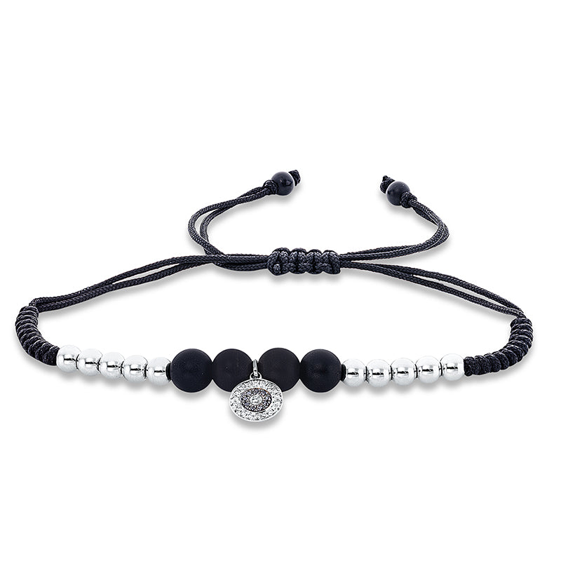 Armband 18 kt WG, Fassung teils schwarz rhodinie
