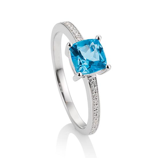 [41057340-34-47-1] RING - ED.TOP.DUNKEL (SWISS BLUE)/Brill. 0,096 Ct. H/si