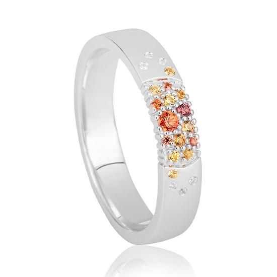 [41060800-34-383-1] RING - E.SAFIR COGNAC ORANGE/Brill. 0,026 Ct. H/si