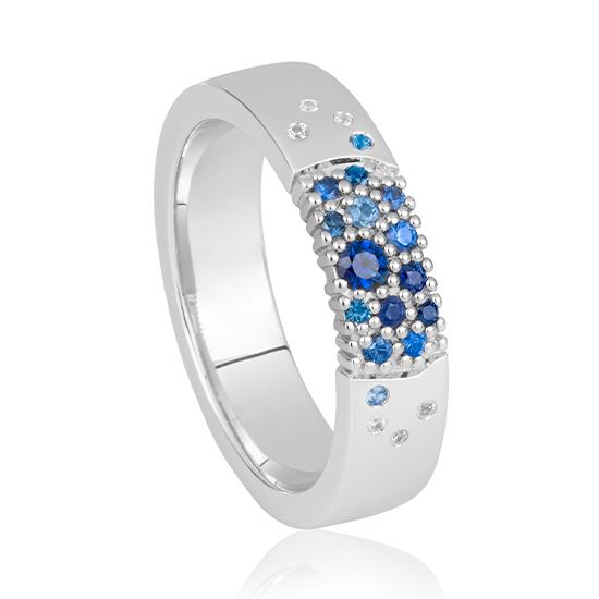 [41060780-34-386-1] RING - E.SAFIR DUNKELBLAU/Brill. 0,031 Ct. H/si