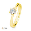 Gelbgold / 585/- Gold / 0.50 ct. / 54 - Brillant mit GIA-Zertifikat - Keine