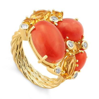 [41062300-31-34-1] RING - E.KORALLE/Brill. 0,21 Ct. H/si