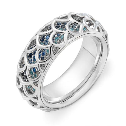 [41062040-44-480386-1] RING - E.SAFIR DUNKELBLAU/Brill. 0,332 Ct. H/si