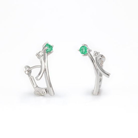 OHRSCHMUCK - E.SMARAGD/Brill. 0,05 Ct. H/si