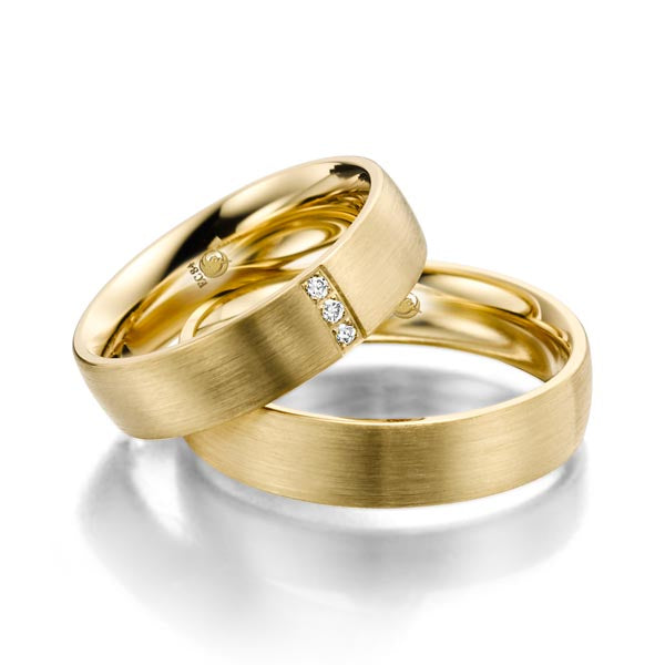 RU-1001 Paar Trauringe Gelbgold