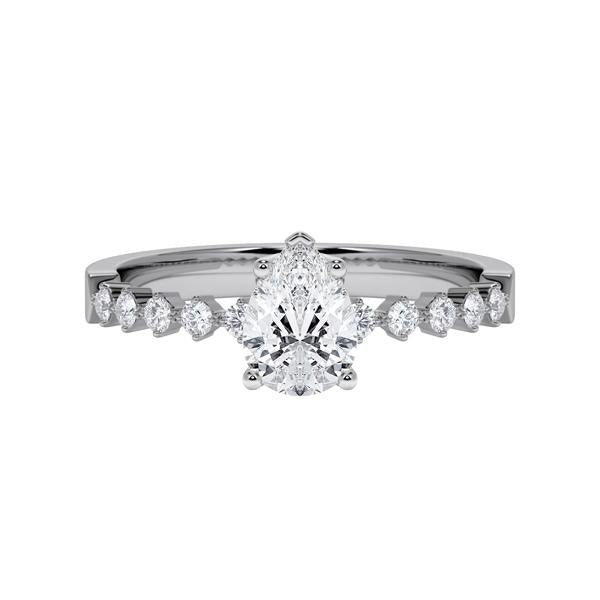 [RU-1794] Verlobungsring Weißgold 375