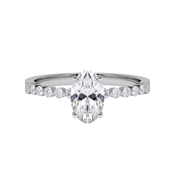 [RU-1792] Verlobungsring Weißgold 375