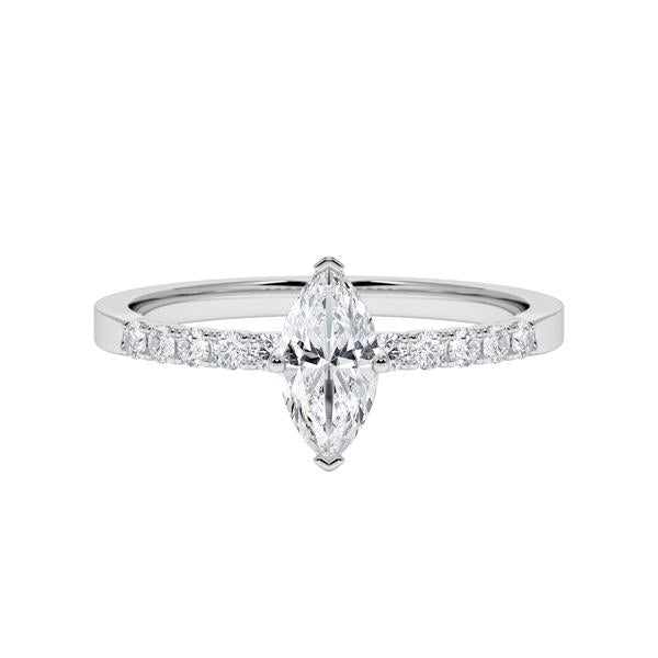 [RU-1790] Verlobungsring Weißgold 375