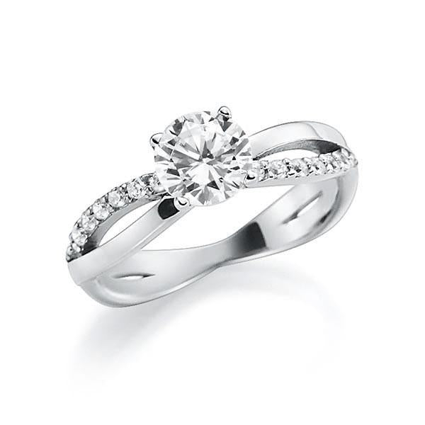 [RU-1278] Verlobungsring Weißgold 585