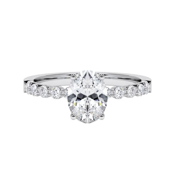 [RU-1786] Verlobungsring Weißgold 375