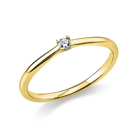 Ring 4 prongs 14 kt gold