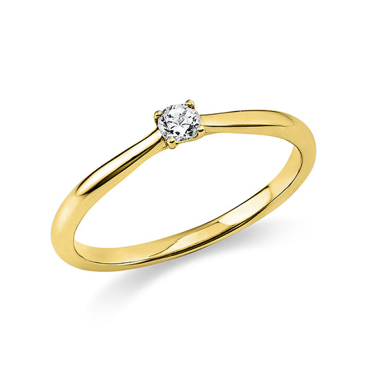 Ring 4 prongs 18 kt gold