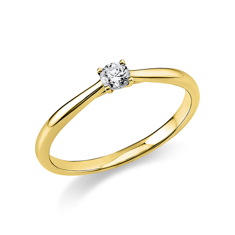 Ring 4 prongs 14 kt gold