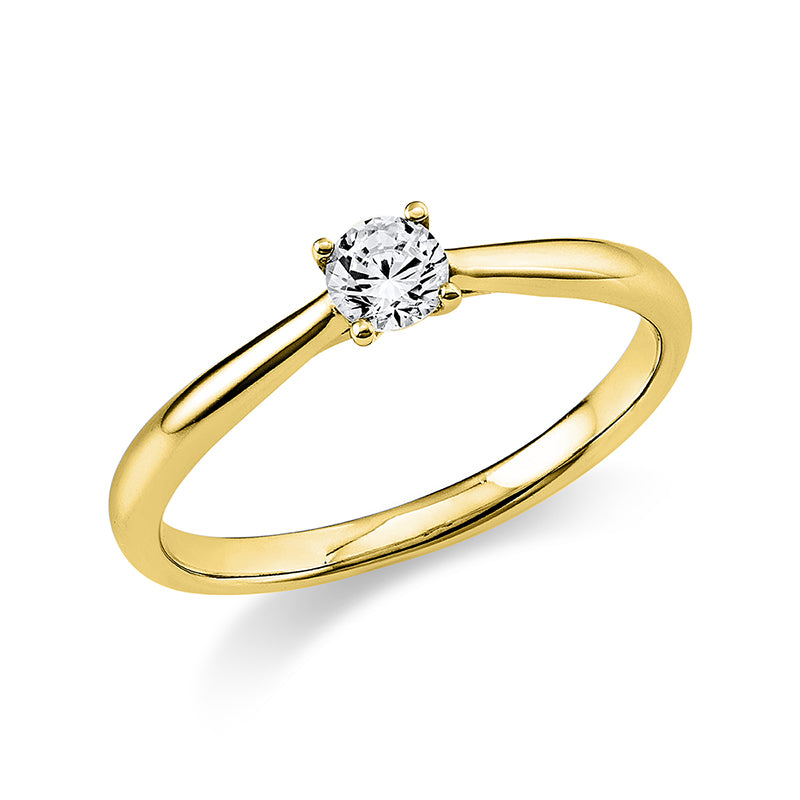 Ring 4 prongs 14 kt gold