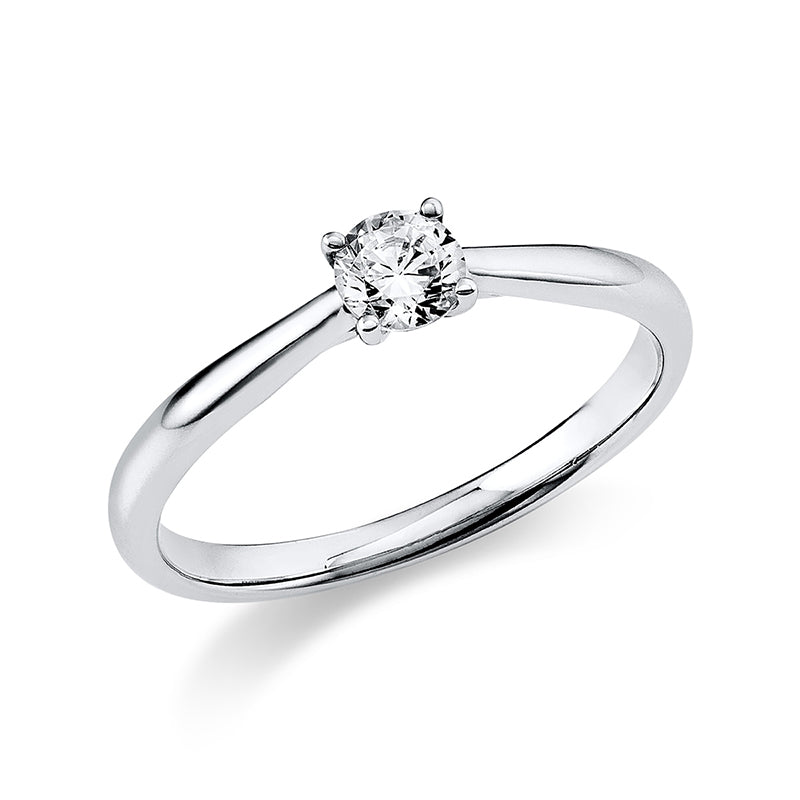 Ring 4 prongs 18 kt white gold