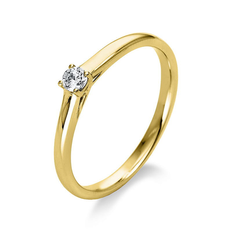 Ring 4 prongs 18 kt gold