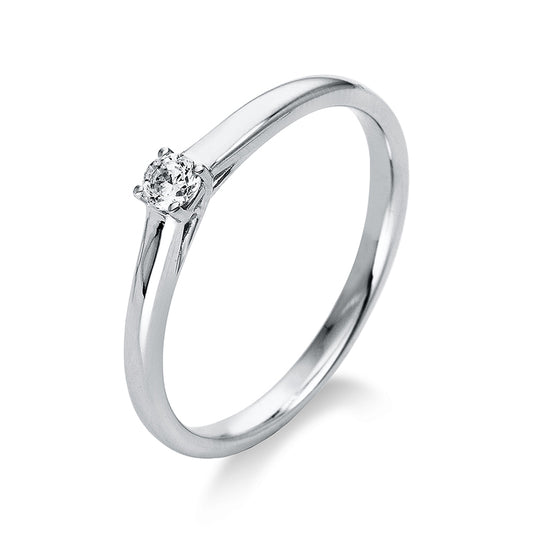 Ring 4 prongs 14 kt white gold